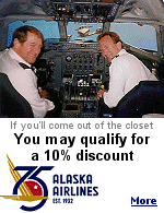 Alaska Airlines offers a 10% discount if the ticket is purchased on a ''gay'' page on the company's website, according to an Idaho activist distressed by the offer.